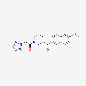 {1-[(3,5-dimethyl-1H-pyrazol-1-yl)acetyl]-3-piperidinyl}(6-methoxy-2-naphthyl)methanone