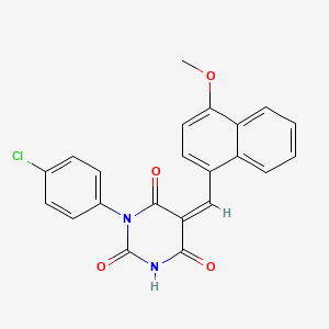 (5Z)-1-(4-chlorophenyl)-5-[(4-methoxynaphthalen-1-yl)methylidene]-1,3-diazinane-2,4,6-trione