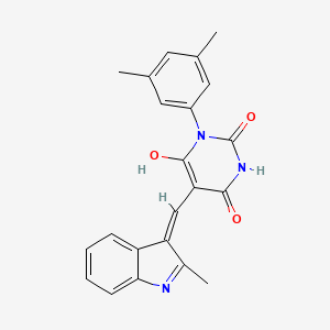 (5Z)-1-(3,5-dimethylphenyl)-5-[(2-methyl-1H-indol-3-yl)methylidene]-1,3-diazinane-2,4,6-trione