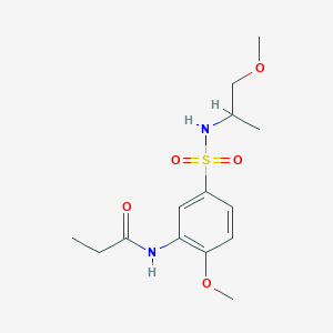 N-[2-methoxy-5-(1-methoxypropan-2-ylsulfamoyl)phenyl]propanamide