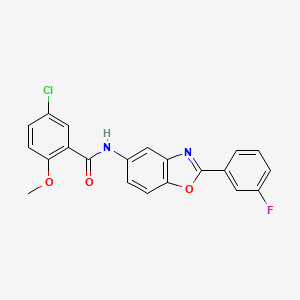 5-chloro-N-[2-(3-fluorophenyl)-1,3-benzoxazol-5-yl]-2-methoxybenzamide