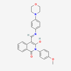 3-Hydroxy-2-(4-methoxyphenyl)-4-[(4-morpholin-4-ylphenyl)iminomethyl]isoquinolin-1-one