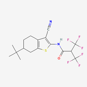 N-(6-tert-butyl-3-cyano-4,5,6,7-tetrahydro-1-benzothiophen-2-yl)-3,3,3-trifluoro-2-(trifluoromethyl)propanamide