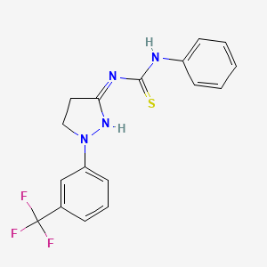 (3Z)-1-phenyl-3-[1-[3-(trifluoromethyl)phenyl]pyrazolidin-3-ylidene]thiourea