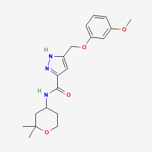 N-(2,2-dimethyltetrahydro-2H-pyran-4-yl)-5-[(3-methoxyphenoxy)methyl]-1H-pyrazole-3-carboxamide