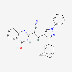 3-[3-(1-adamantyl)-1-phenyl-1H-pyrazol-4-yl]-2-(4-oxo-3,4-dihydro-2-quinazolinyl)acrylonitrile