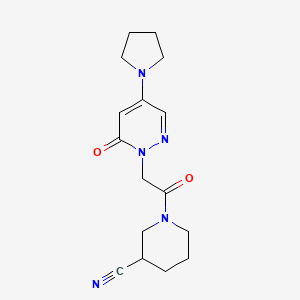 1-{[6-oxo-4-(1-pyrrolidinyl)-1(6H)-pyridazinyl]acetyl}-3-piperidinecarbonitrile