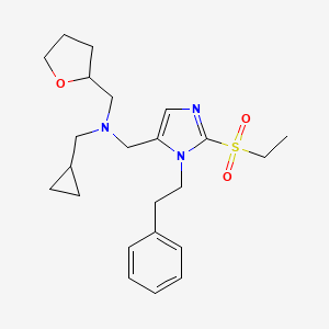 1-cyclopropyl-N-[[2-ethylsulfonyl-3-(2-phenylethyl)imidazol-4-yl]methyl]-N-(oxolan-2-ylmethyl)methanamine