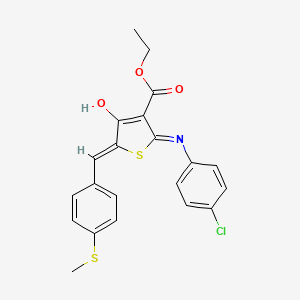 ethyl (5Z)-2-(4-chlorophenyl)imino-4-hydroxy-5-[(4-methylsulfanylphenyl)methylidene]thiophene-3-carboxylate