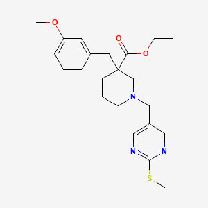 ethyl 3-(3-methoxybenzyl)-1-{[2-(methylthio)-5-pyrimidinyl]methyl}-3-piperidinecarboxylate