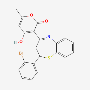 3-[2-(2-bromophenyl)-2,3-dihydro-1,5-benzothiazepin-4-yl]-4-hydroxy-6-methyl-2H-pyran-2-one