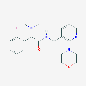 molecular formula C20H25FN4O2 B6016782 2-(dimethylamino)-2-(2-fluorophenyl)-N-{[2-(4-morpholinyl)-3-pyridinyl]methyl}acetamide 