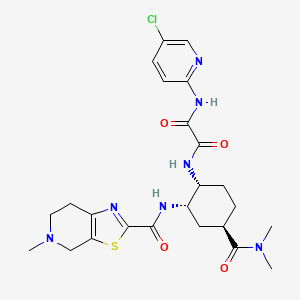 molecular formula C24H30ClN7O4S B601681 N1-(5-Chloropyridin-2-yl)-N2-((1R,2S,4R)-4-(dimethylcarbamoyl)-2-(5-methyl-4,5,6,7-tetrahydrothiazolo[5,4-c]pyridine-2-carboxamido)cyclohexyl)oxalamide CAS No. 1255529-23-7