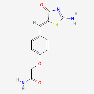 2-{4-[(2-imino-4-oxo-1,3-thiazolidin-5-ylidene)methyl]phenoxy}acetamide