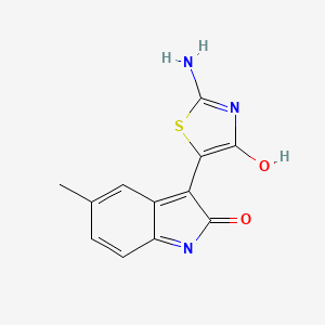 3-[(5Z)-2-IMINO-4-OXO-1,3-THIAZOLIDIN-5-YLIDENE]-5-METHYL-2,3-DIHYDRO-1H-INDOL-2-ONE