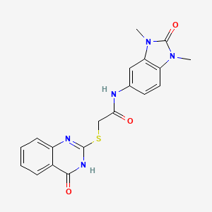 N-(1,3-dimethyl-2-oxo-2,3-dihydro-1H-benzimidazol-5-yl)-2-[(4-oxo-3,4-dihydro-2-quinazolinyl)thio]acetamide