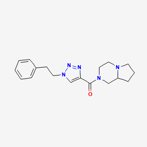 3,4,6,7,8,8a-hexahydro-1H-pyrrolo[1,2-a]pyrazin-2-yl-[1-(2-phenylethyl)triazol-4-yl]methanone