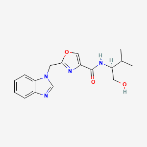 2-(benzimidazol-1-ylmethyl)-N-(1-hydroxy-3-methylbutan-2-yl)-1,3-oxazole-4-carboxamide