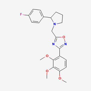 5-[[2-(4-Fluorophenyl)pyrrolidin-1-yl]methyl]-3-(2,3,4-trimethoxyphenyl)-1,2,4-oxadiazole