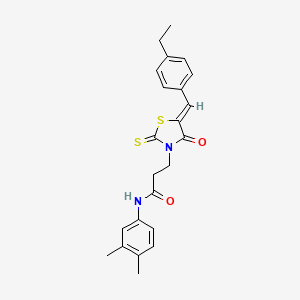 N-(3,4-dimethylphenyl)-3-[5-(4-ethylbenzylidene)-4-oxo-2-thioxo-1,3-thiazolidin-3-yl]propanamide