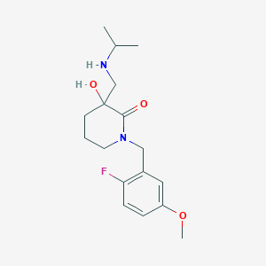 1-[(2-Fluoro-5-methoxyphenyl)methyl]-3-hydroxy-3-[(propan-2-ylamino)methyl]piperidin-2-one