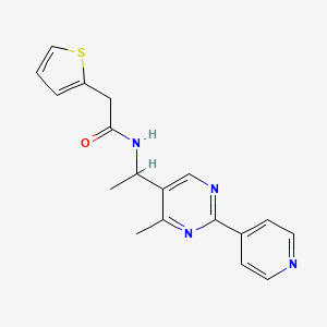 N-[1-(4-methyl-2-pyridin-4-ylpyrimidin-5-yl)ethyl]-2-thiophen-2-ylacetamide