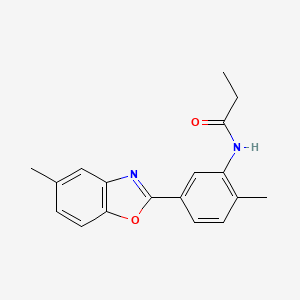 N-[2-methyl-5-(5-methyl-1,3-benzoxazol-2-yl)phenyl]propanamide