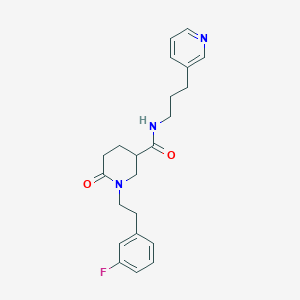 1-[2-(3-fluorophenyl)ethyl]-6-oxo-N-[3-(3-pyridinyl)propyl]-3-piperidinecarboxamide