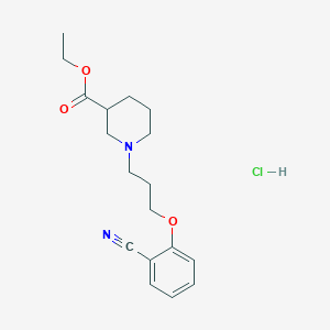 Ethyl 1-[3-(2-cyanophenoxy)propyl]piperidine-3-carboxylate;hydrochloride