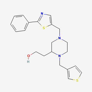 2-[4-[(2-phenyl-1,3-thiazol-5-yl)methyl]-1-(3-thienylmethyl)-2-piperazinyl]ethanol