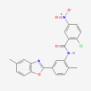 2-chloro-N-[2-methyl-5-(5-methyl-1,3-benzoxazol-2-yl)phenyl]-5-nitrobenzamide