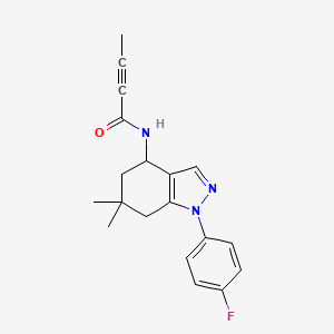 N-[1-(4-fluorophenyl)-6,6-dimethyl-4,5,6,7-tetrahydro-1H-indazol-4-yl]-2-butynamide