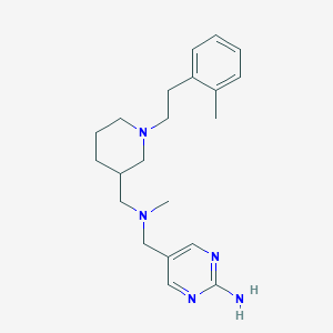 molecular formula C21H31N5 B6017405 5-[[Methyl-[[1-[2-(2-methylphenyl)ethyl]piperidin-3-yl]methyl]amino]methyl]pyrimidin-2-amine 