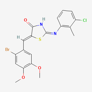 5-(2-bromo-4,5-dimethoxybenzylidene)-2-[(3-chloro-2-methylphenyl)imino]-1,3-thiazolidin-4-one