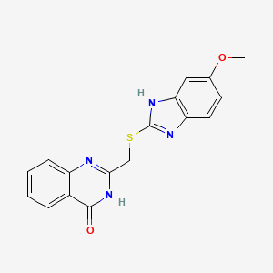 2-{[(5-methoxy-1H-benzimidazol-2-yl)thio]methyl}-4(3H)-quinazolinone