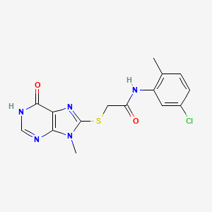 N-(5-chloro-2-methylphenyl)-2-[(9-methyl-6-oxo-6,9-dihydro-1H-purin-8-yl)sulfanyl]acetamide