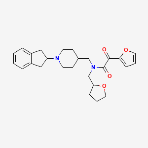 molecular formula C26H32N2O4 B6017463 N-{[1-(2,3-dihydro-1H-inden-2-yl)-4-piperidinyl]methyl}-2-(2-furyl)-2-oxo-N-(tetrahydro-2-furanylmethyl)acetamide 