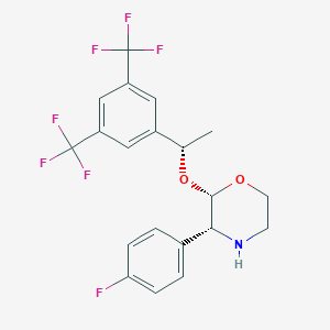 molecular formula C20H18F7NO2. HCl B601770 (2S,3R)-2-[(1S)-1-[3,5-Bis(trifluoromethyl)phenyl]ethoxy]-3-(4-fluorophenyl)morpholine CAS No. 327623-37-0