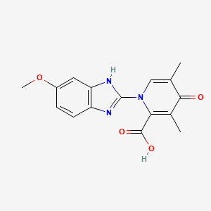  B601790 1-(6-Methoxy-1H-benzo[d]imidazol-2-yl)-3,5-dimethyl-4-oxo-1,4-dihydropyridine-2-carboxylic acid CAS No. 1227380-90-6