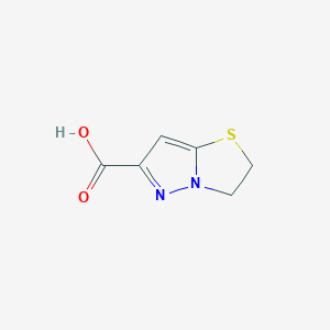molecular formula C6H6N2O2S B060181 2,3-Dihydro-pyrazolo[5,1-b]thiazole-6-carboxylic acid CAS No. 1286754-48-0