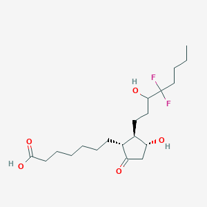 molecular formula C20H34F2O5 B601816 7-[(1R,2R,3R)-2-(4,4-difluoro-3-hydroxyoctyl)-3-hydroxy-5-oxocyclopentyl]heptanoic acid CAS No. 475992-30-4