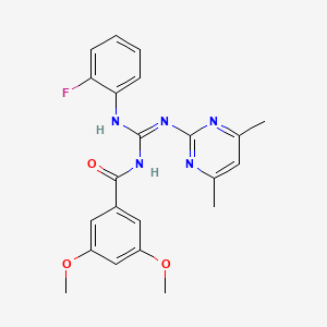 N''-(3,5-DIMETHOXYBENZOYL)-N-(4,6-DIMETHYL-2-PYRIMIDINYL)-N'-(2-FLUOROPHENYL)GUANIDINE