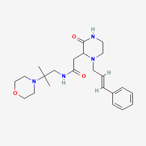 N-[2-methyl-2-(4-morpholinyl)propyl]-2-{3-oxo-1-[(2E)-3-phenyl-2-propen-1-yl]-2-piperazinyl}acetamide