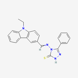 4-{[(9-ethyl-9H-carbazol-3-yl)methylene]amino}-5-phenyl-4H-1,2,4-triazole-3-thiol