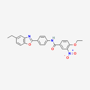 4-ethoxy-N-[4-(5-ethyl-1,3-benzoxazol-2-yl)phenyl]-3-nitrobenzamide