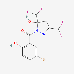 1-(5-bromo-2-hydroxybenzoyl)-3,5-bis(difluoromethyl)-4,5-dihydro-1H-pyrazol-5-ol