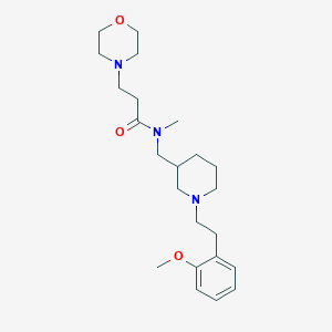 molecular formula C23H37N3O3 B6018401 N-[[1-[2-(2-methoxyphenyl)ethyl]piperidin-3-yl]methyl]-N-methyl-3-morpholin-4-ylpropanamide 