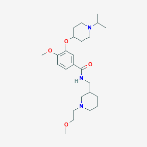 4-methoxy-N-[[1-(2-methoxyethyl)piperidin-3-yl]methyl]-3-(1-propan-2-ylpiperidin-4-yl)oxybenzamide