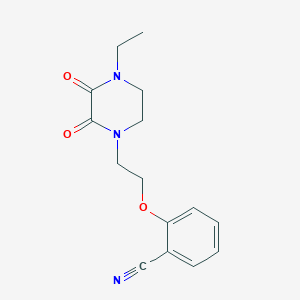 molecular formula C15H17N3O3 B6018434 2-[2-(4-Ethyl-2,3-dioxopiperazin-1-yl)ethoxy]benzonitrile 