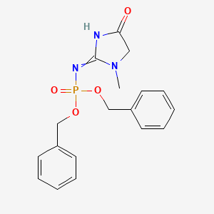molecular formula C18H20N3O4P B601844 2-Bis(phenylmethoxy)phosphorylimino-1-methylimidazolidin-4-one CAS No. 19208-69-6